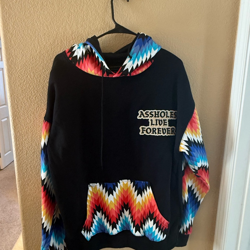 Assholes Live Forever Tribal Hoodie w Stash Pocket
